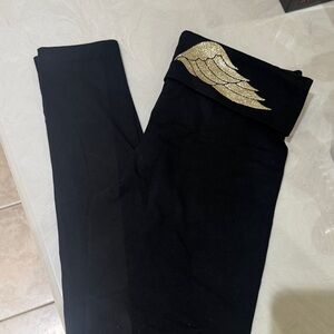 Victoria's Secret Black Leggings with Gold Accents